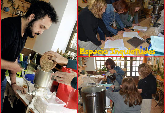personas participando en un curso de cerveza artesanal en Espacio Inquietudes